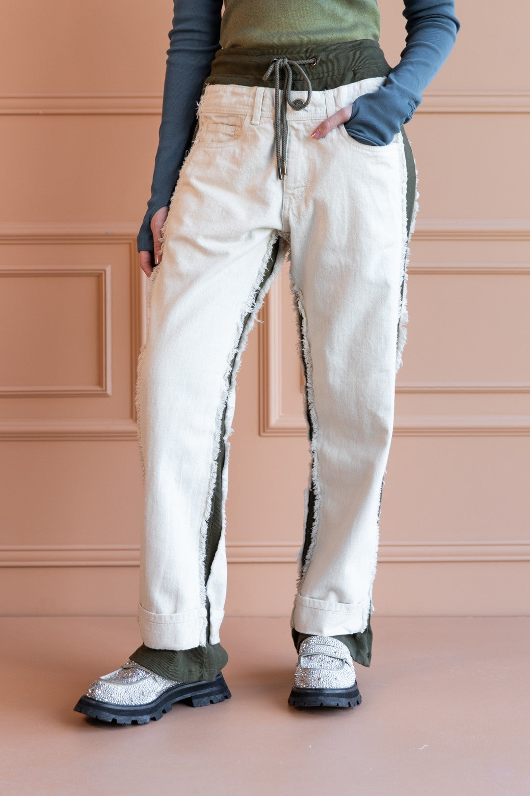 Pantalón Denim Jogger Military