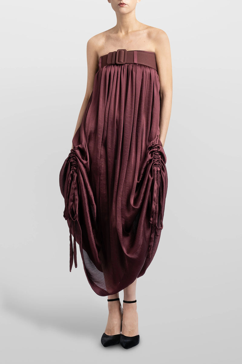 Midi Vestido Balloon En Textura