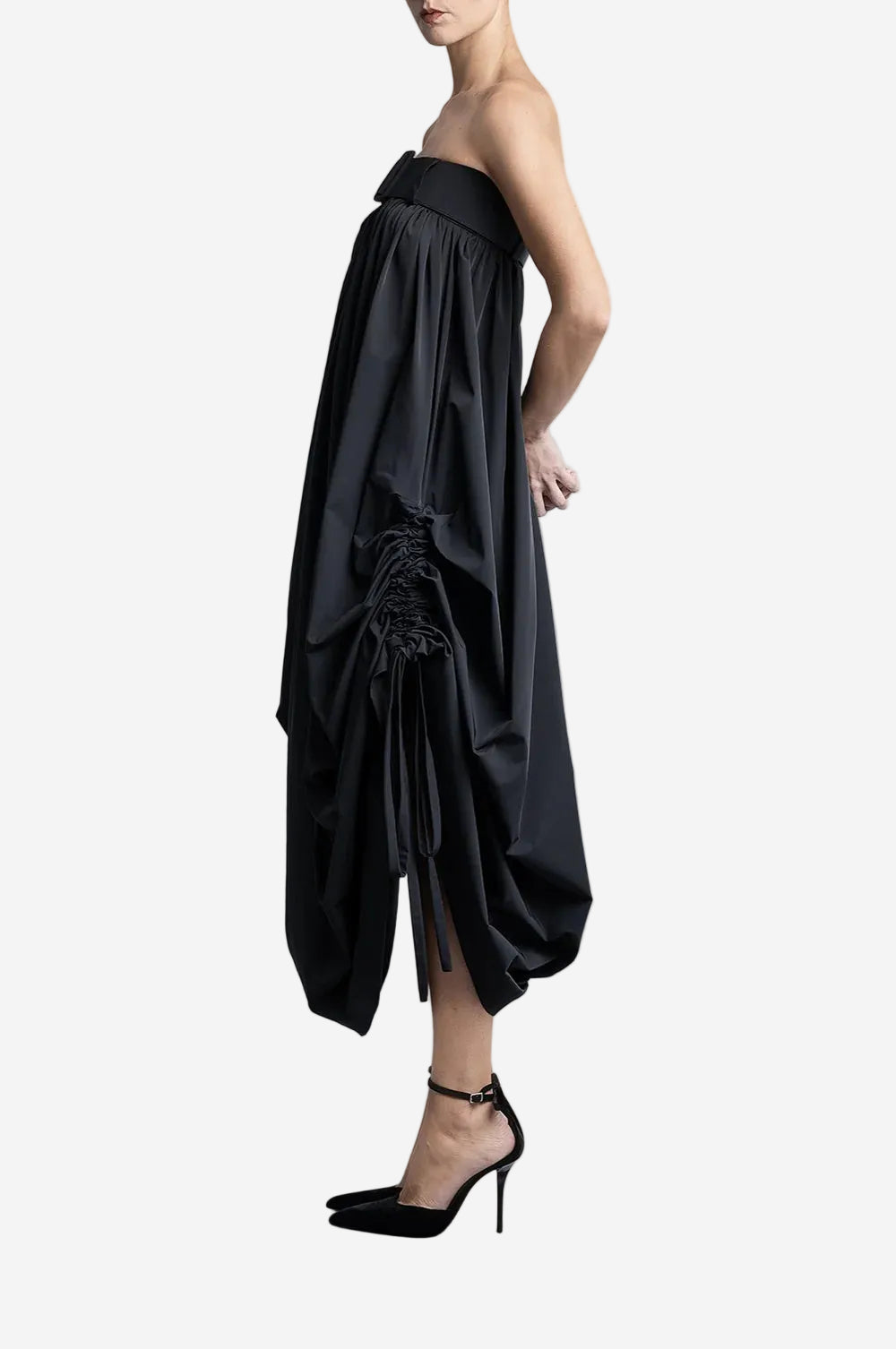 Midi Vestido Balloon Con Cinturon