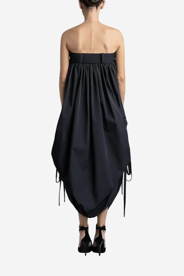 Midi Vestido Balloon Con Cinturon