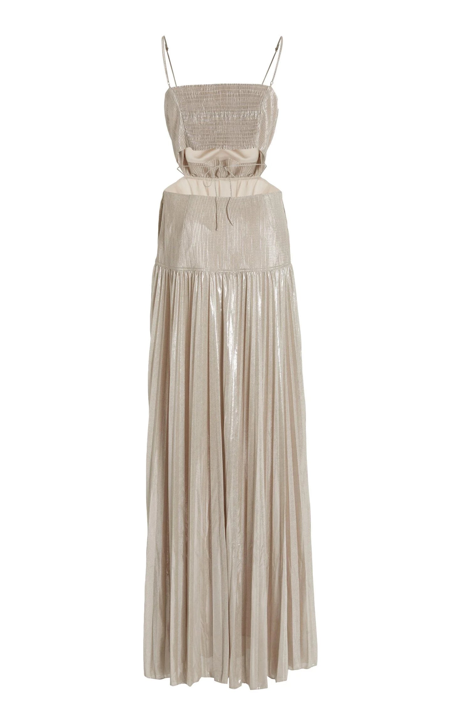 Vestido Maxi Daisy Plisse Champaña