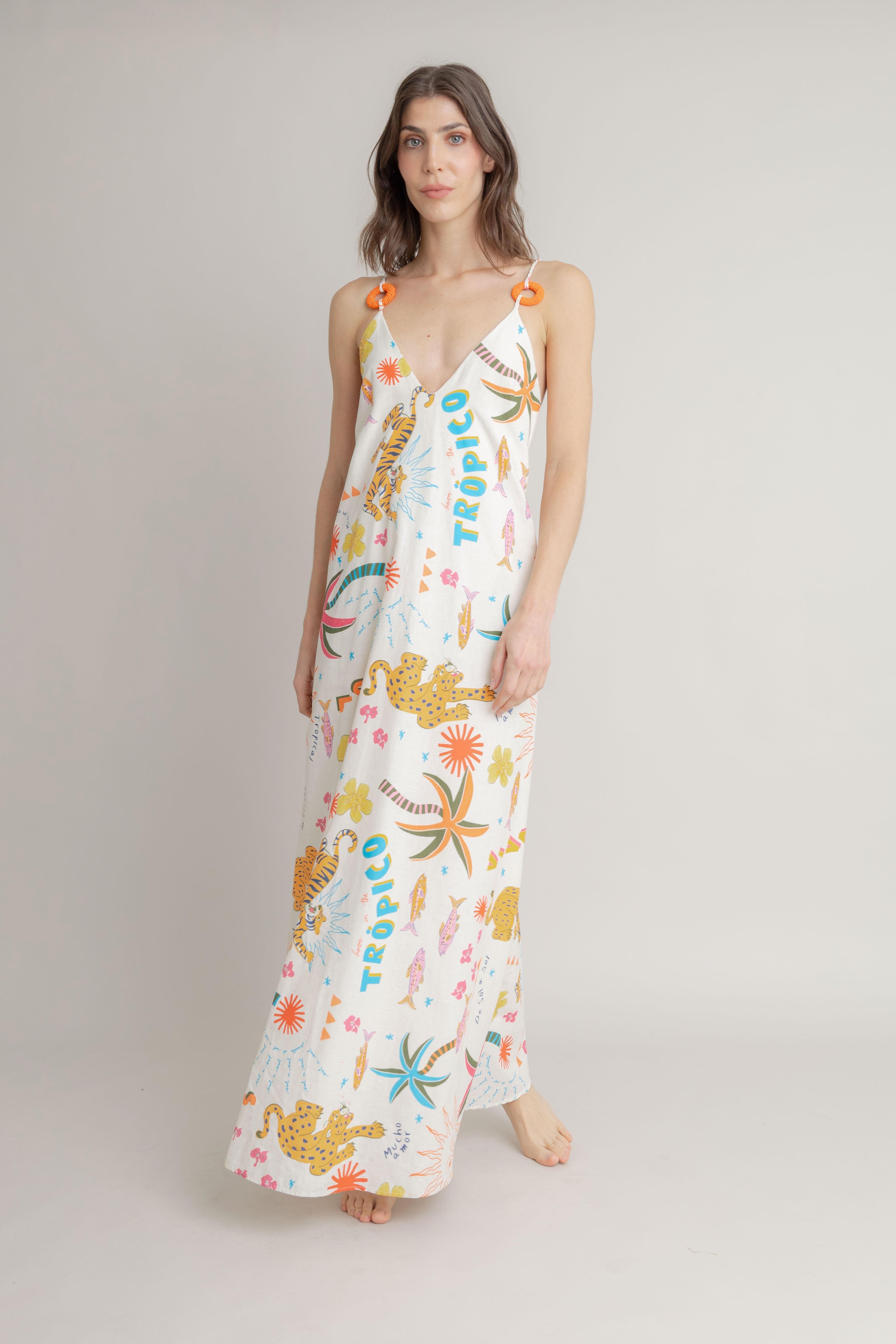 Maxi Vestido Estampado VOIE MAXI VESTIDOS Malva CO