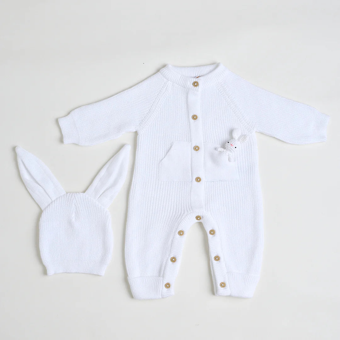 Enterizo Acanalado Blanco