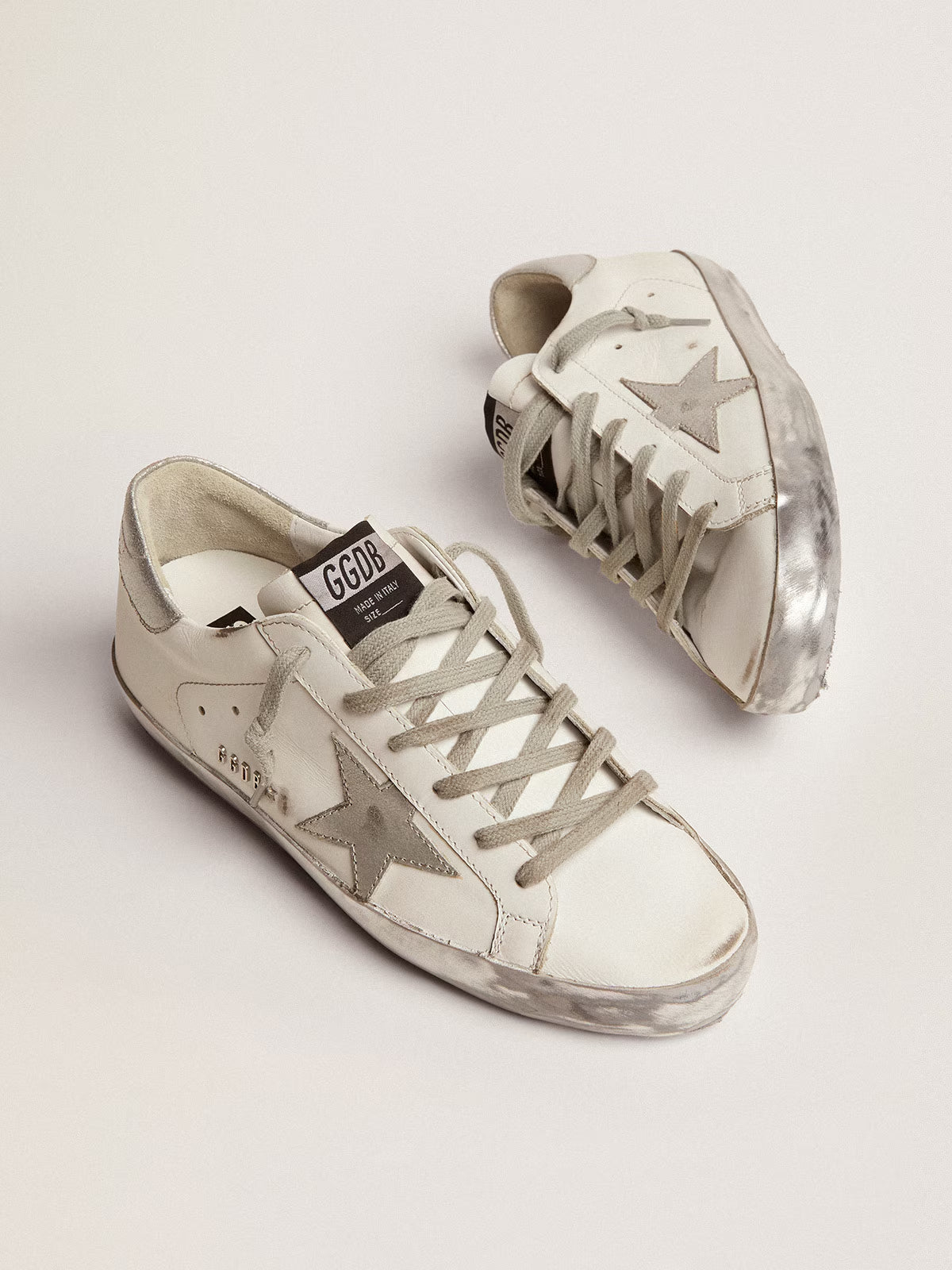 Tenis Golden Goose Super Star Leather Laminated Star Metal Lettering Mujer
