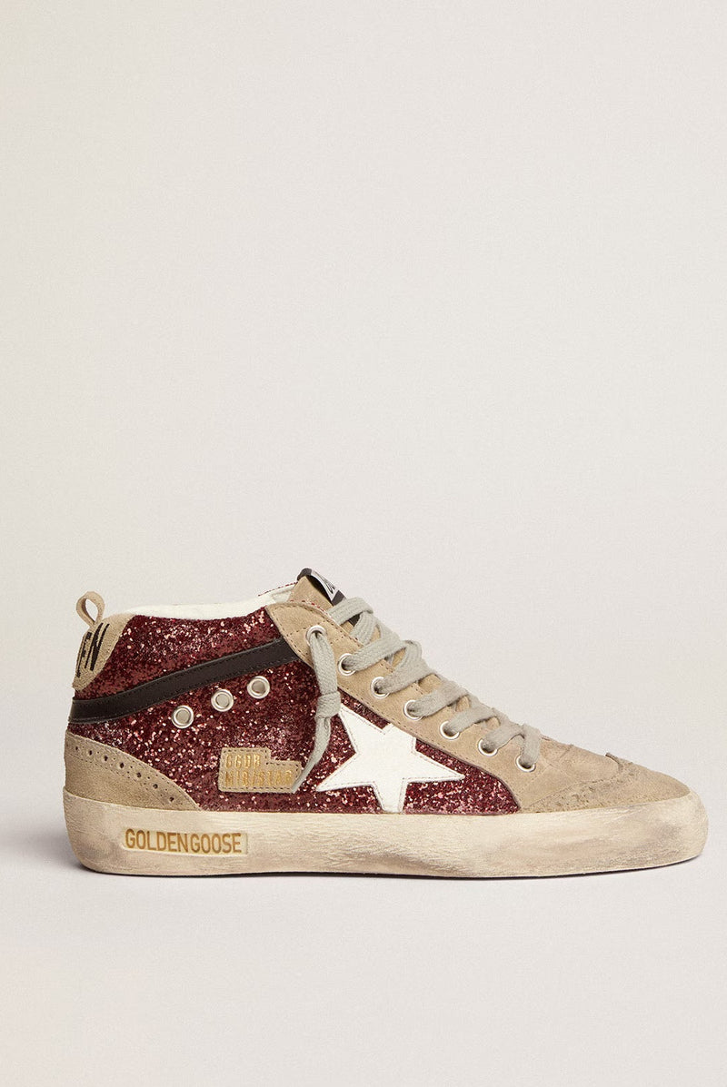 Tenis Golden Goosemid Star Glitter Suede Mujer