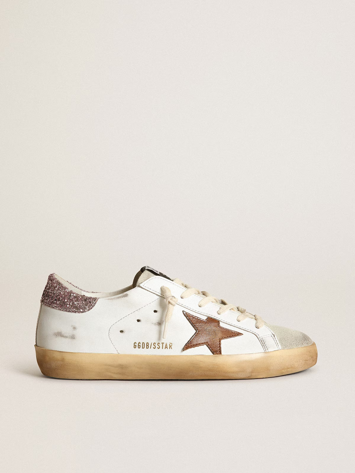 Tenis Golden Goose Super Star Leather Vintage Leath Star Glitter Heel Mujer