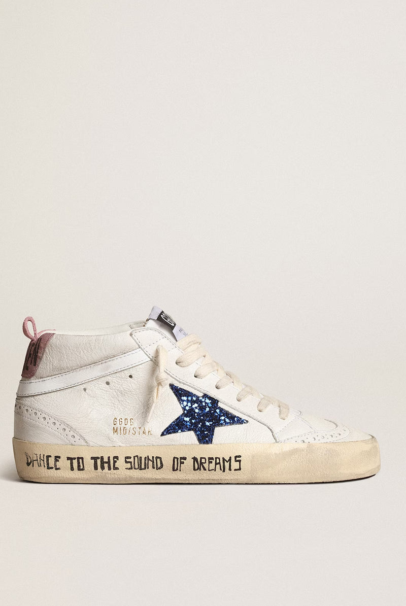 Tenis Golden Goose Mid Star Glitter Heel Signature Mujer
