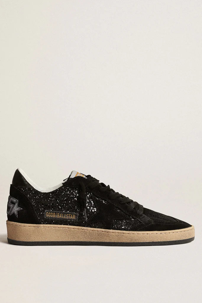 Tenis Golden Goose Ballstar Glitter Tongue Suede Mujer