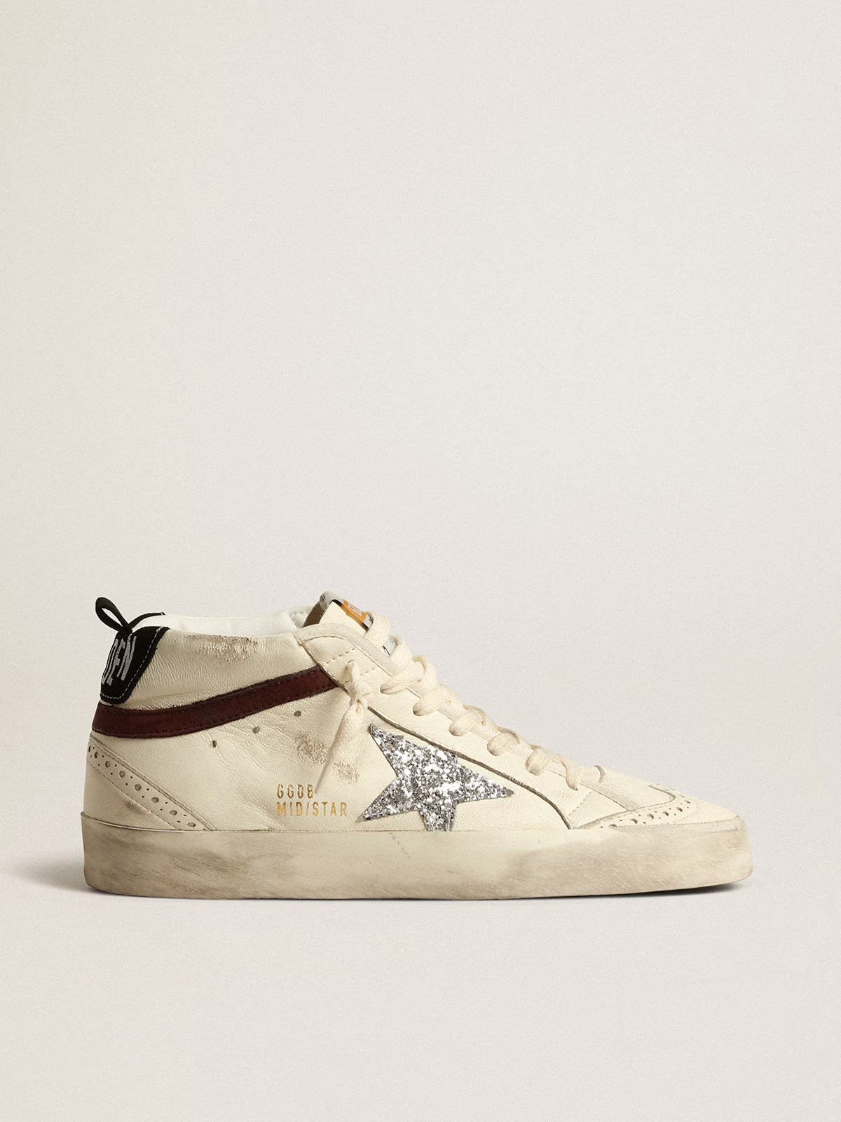 Tenis Golden Goose Mid Star Nappa Leather Glitter Mujer