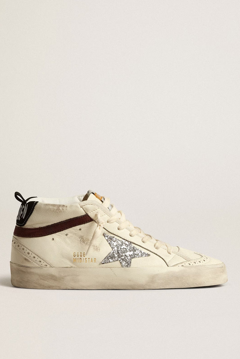 Tenis Golden Goose Mid Star Nappa Leather Glitter Mujer