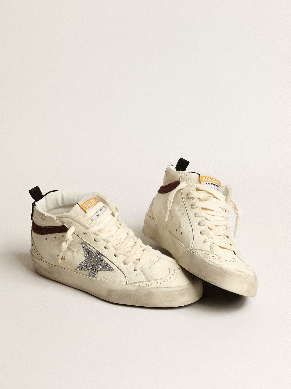 Tenis Golden Goose Mid Star Nappa Leather Glitter Mujer