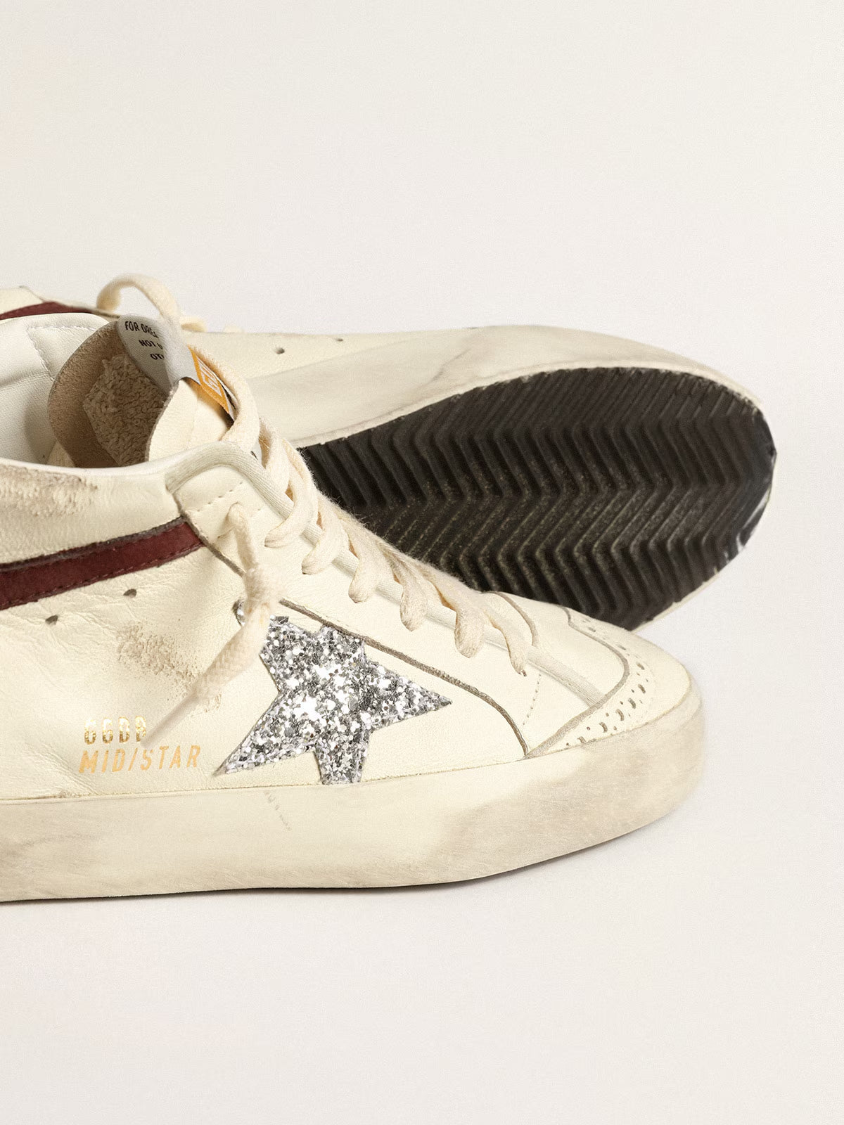 Tenis Golden Goose Mid Star Nappa Leather Glitter Mujer