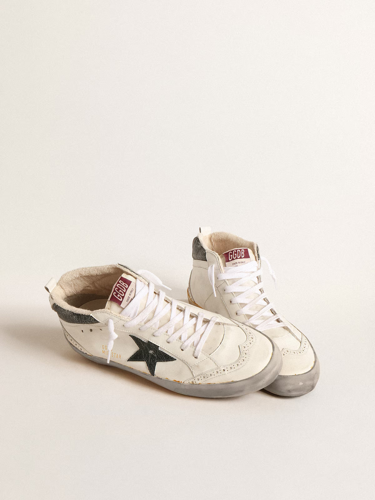 Tenis Golden Goose Mid Star Leather Lam Crack Up Hombre