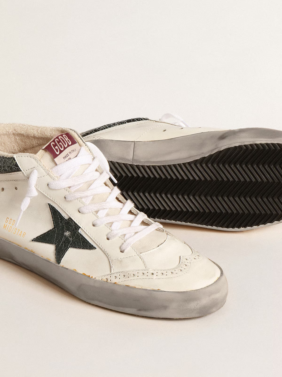 Tenis Golden Goose Mid Star Leather Lam Crack Up Hombre