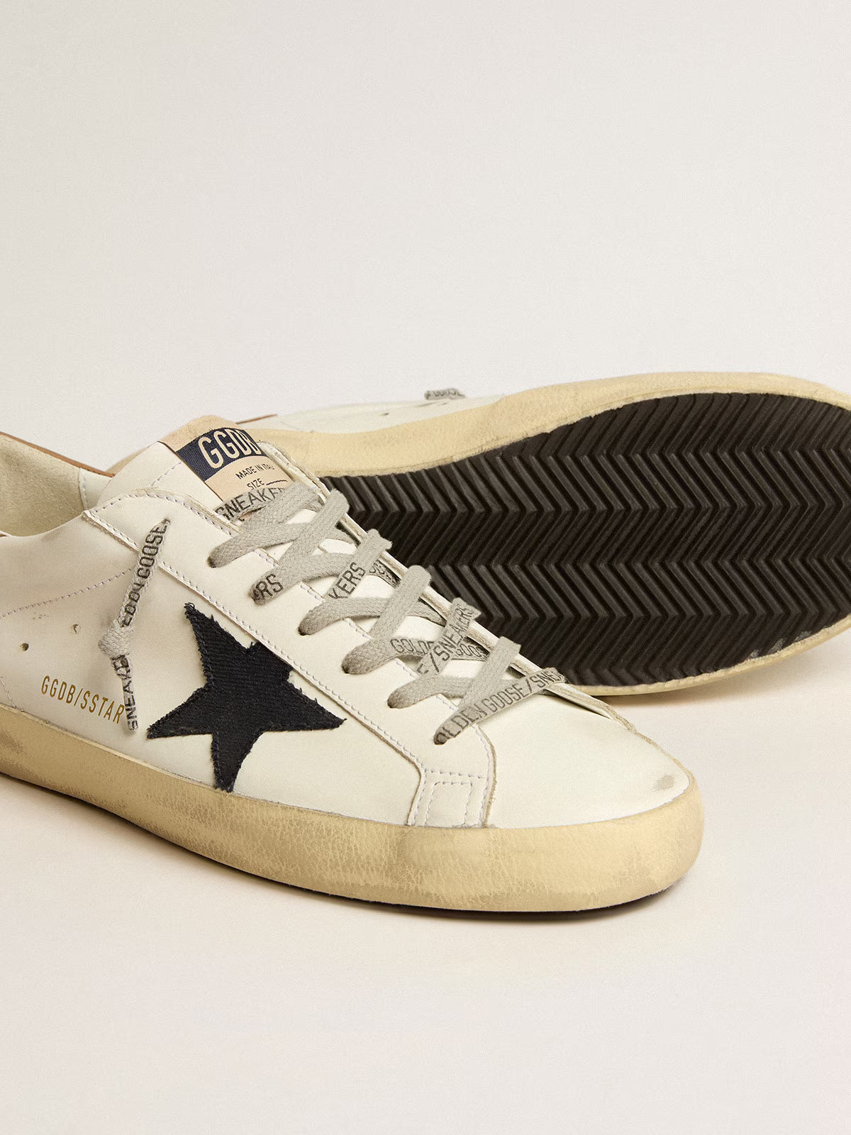 Tenis Golden Goose Super-Star Leather Upper And Heel Canvas Star Hombre