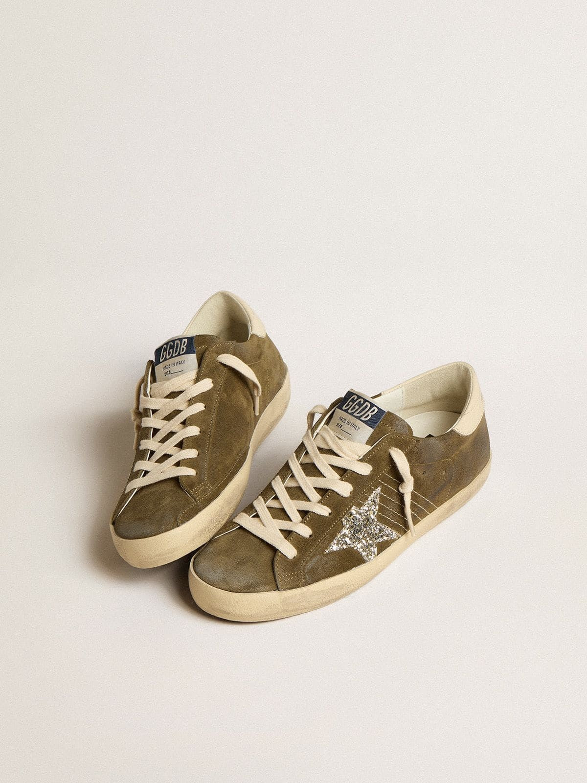 Tenis Golden Goose Super Star Suede Upper Glitter mujer