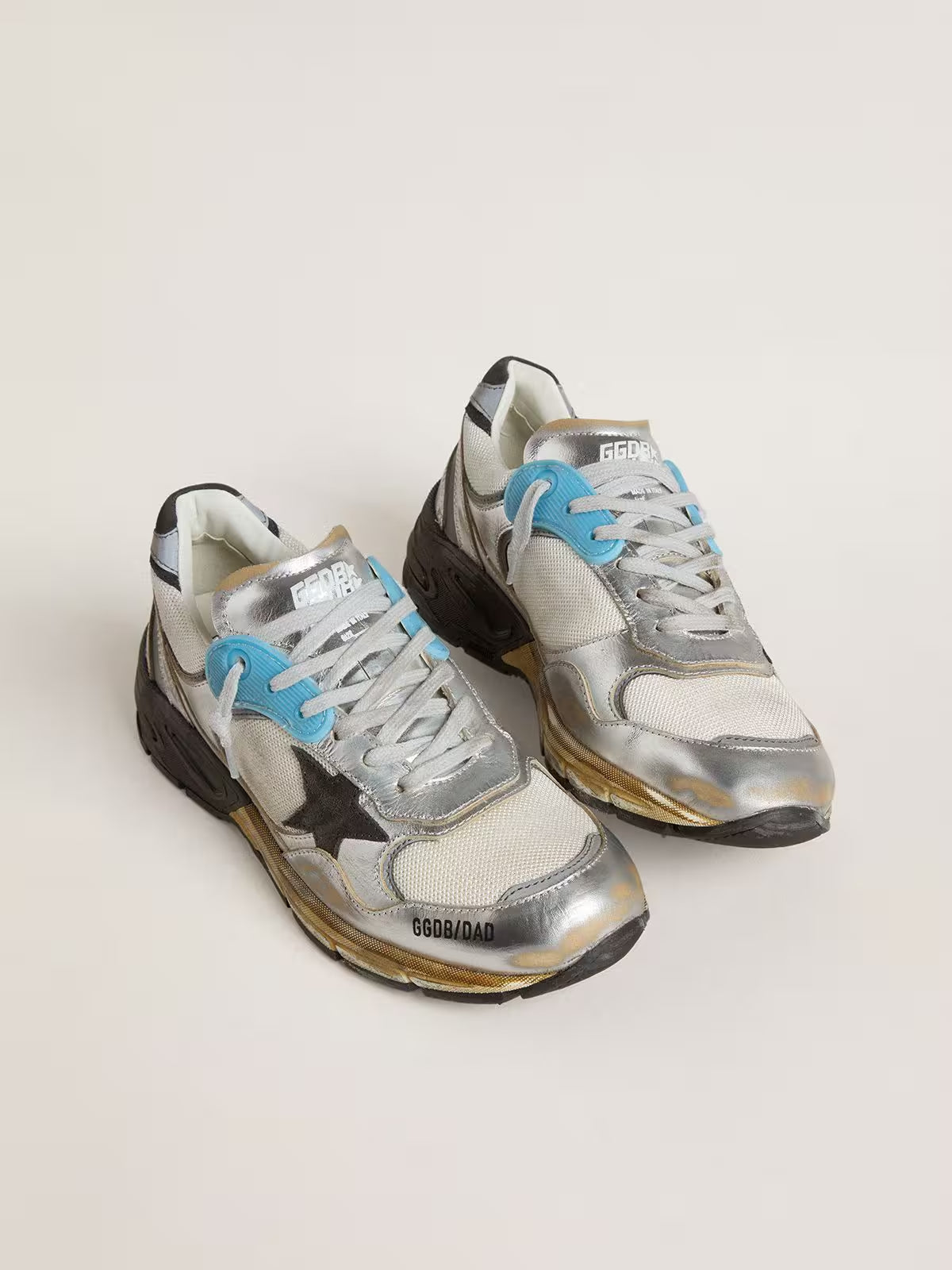 Tenis Golden Goose Running Dad Mesh And Laminated Leather Mujer