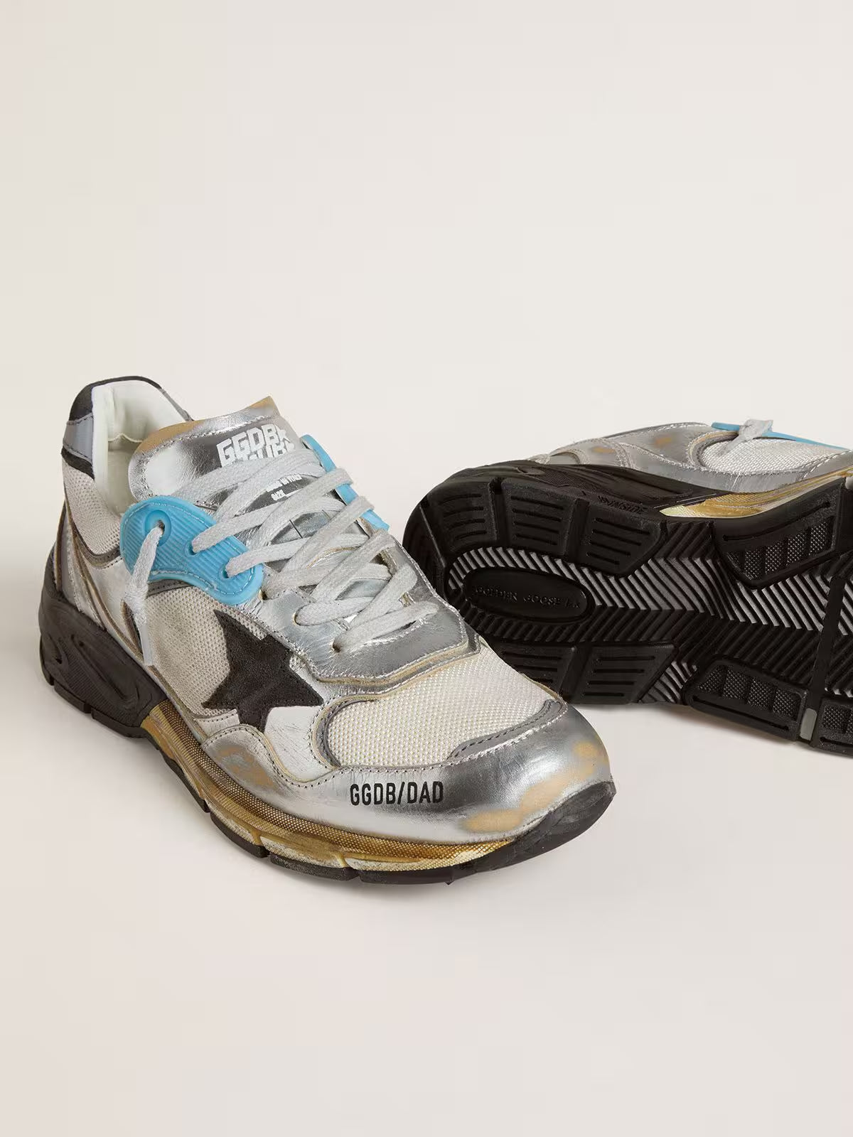 Tenis Golden Goose Running Dad Mesh And Laminated Leather Mujer