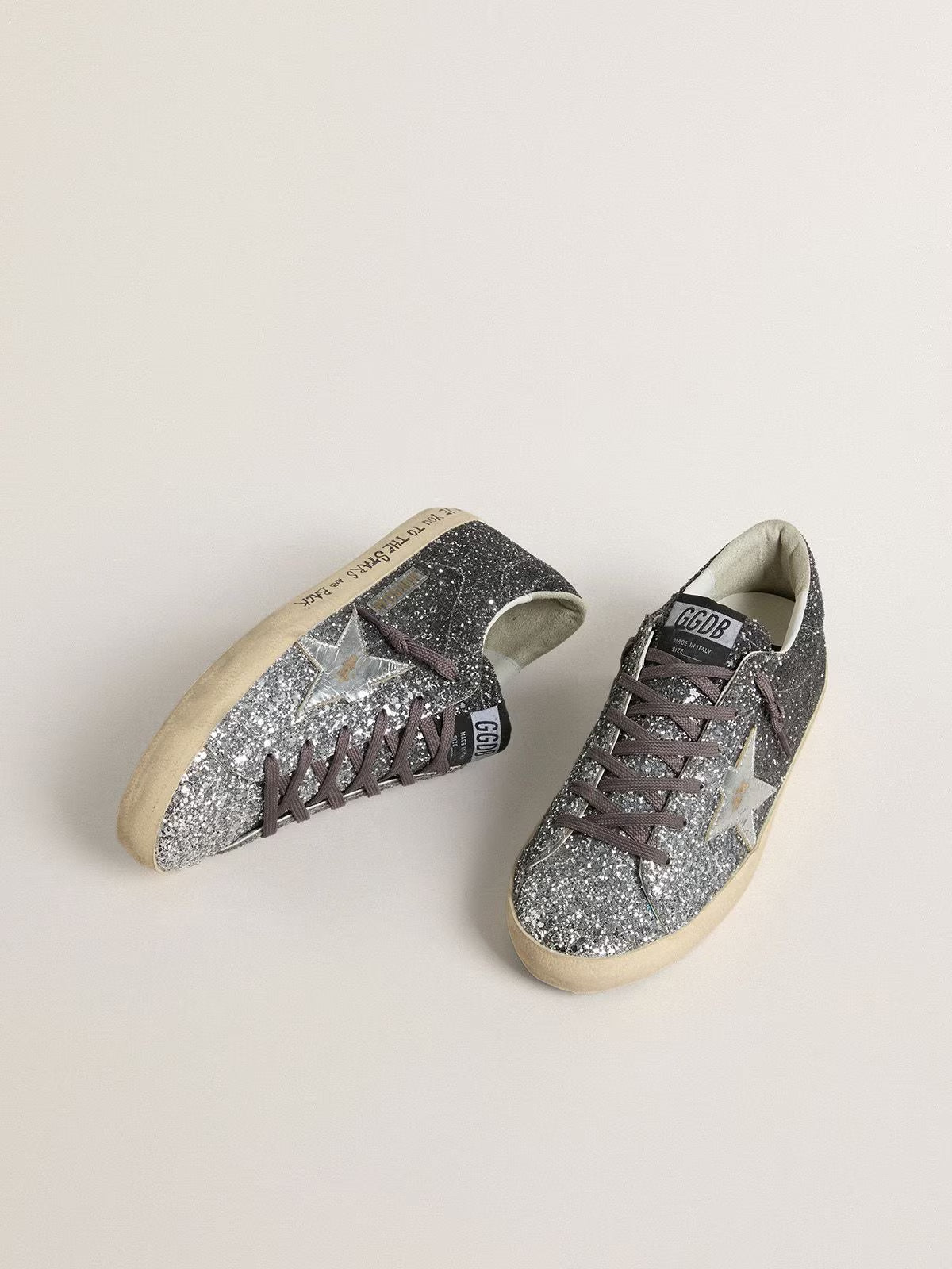 Tenis Golden Goose Super Star Glitter Mujer