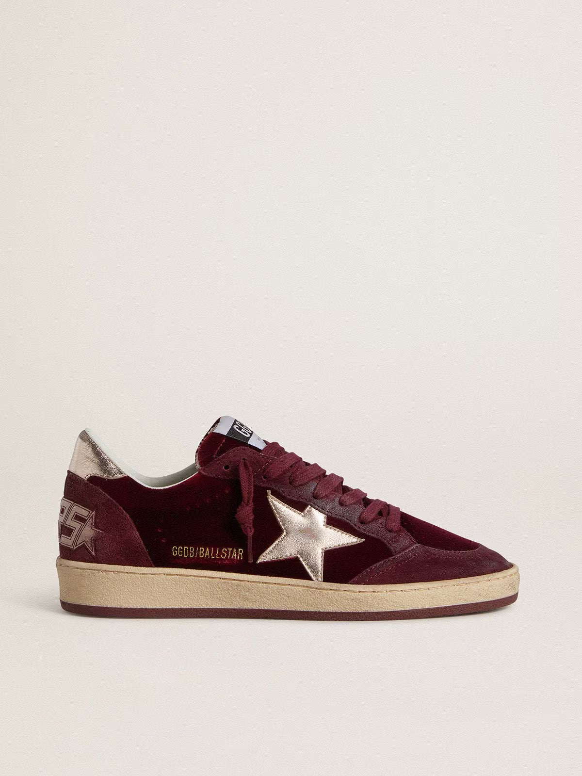 Tenis Golden Goose Ballstar Velvet Upper Suede Toe And Spur Laminated Star Mujer