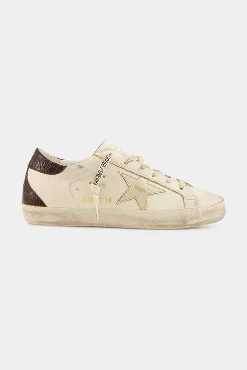 Tenis Golden Goose Super Star Leather Laminated Star Cocco Print Heel Mujer
