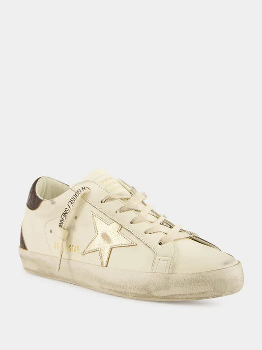 Tenis Golden Goose Super Star Leather Laminated Star Cocco Print Heel Mujer