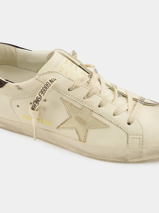 Tenis Golden Goose Super Star Leather Laminated Star Cocco Print Heel Mujer