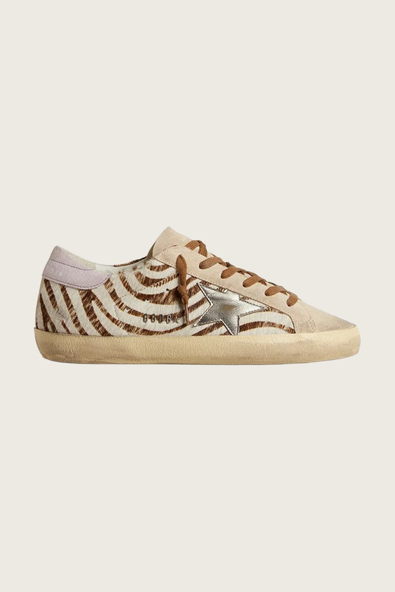 Tenis Golden Goose Super Star Zebra Horsy Laminated Star Mujer