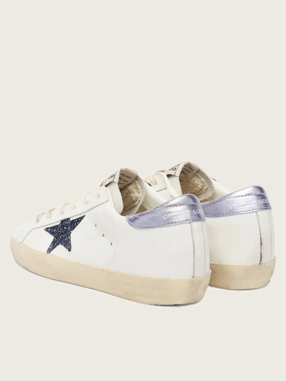 Tenis Golden Goose Super Star Leather Glitter Star Laminated Heel Mujer