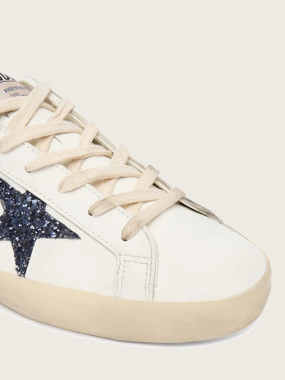 Tenis Golden Goose Super Star Leather Glitter Star Laminated Heel Mujer