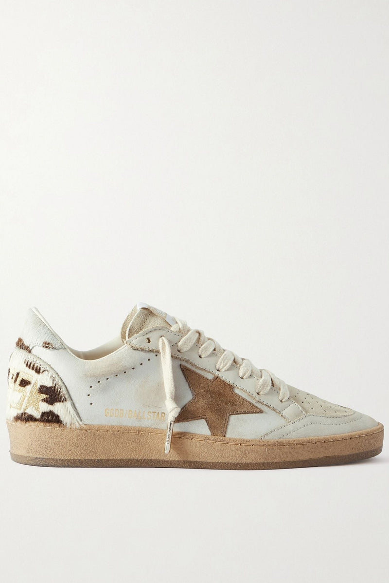 Tenis Golden Goose Ballstar Suede Star Horsy Cow Printed Heel Mujer