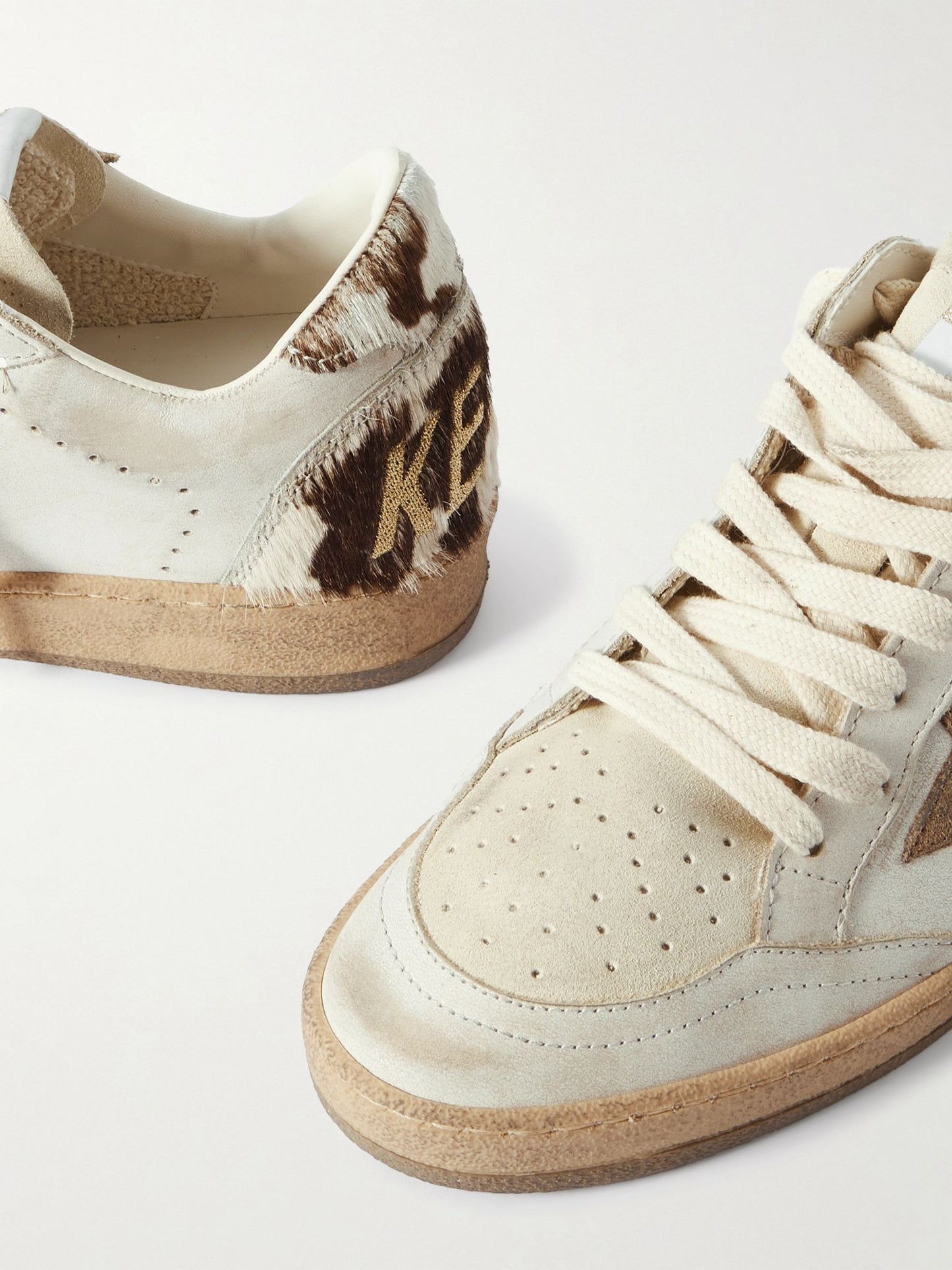 Tenis Golden Goose Ballstar Suede Star Horsy Cow Printed Heel Mujer