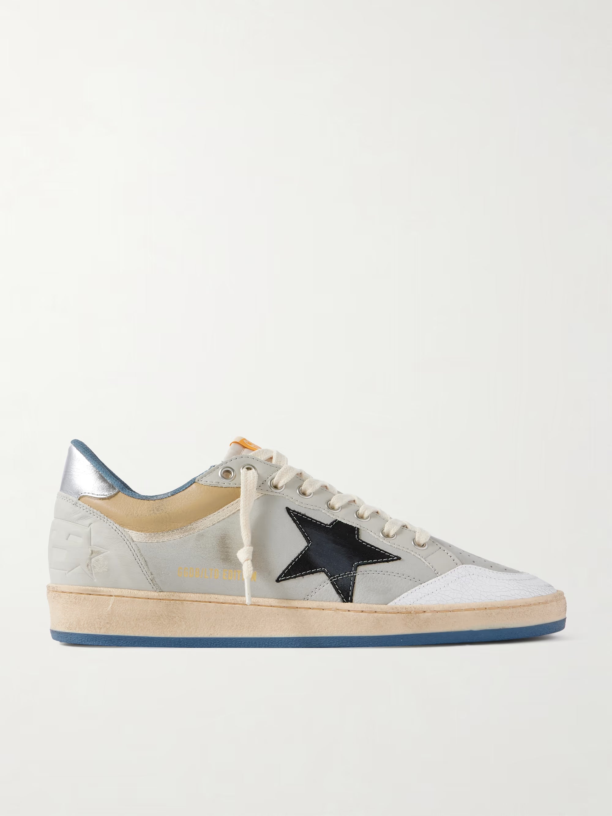 Tenis Golden Goose Ballstar Nabuk And Nylon Crack Leather Hombre