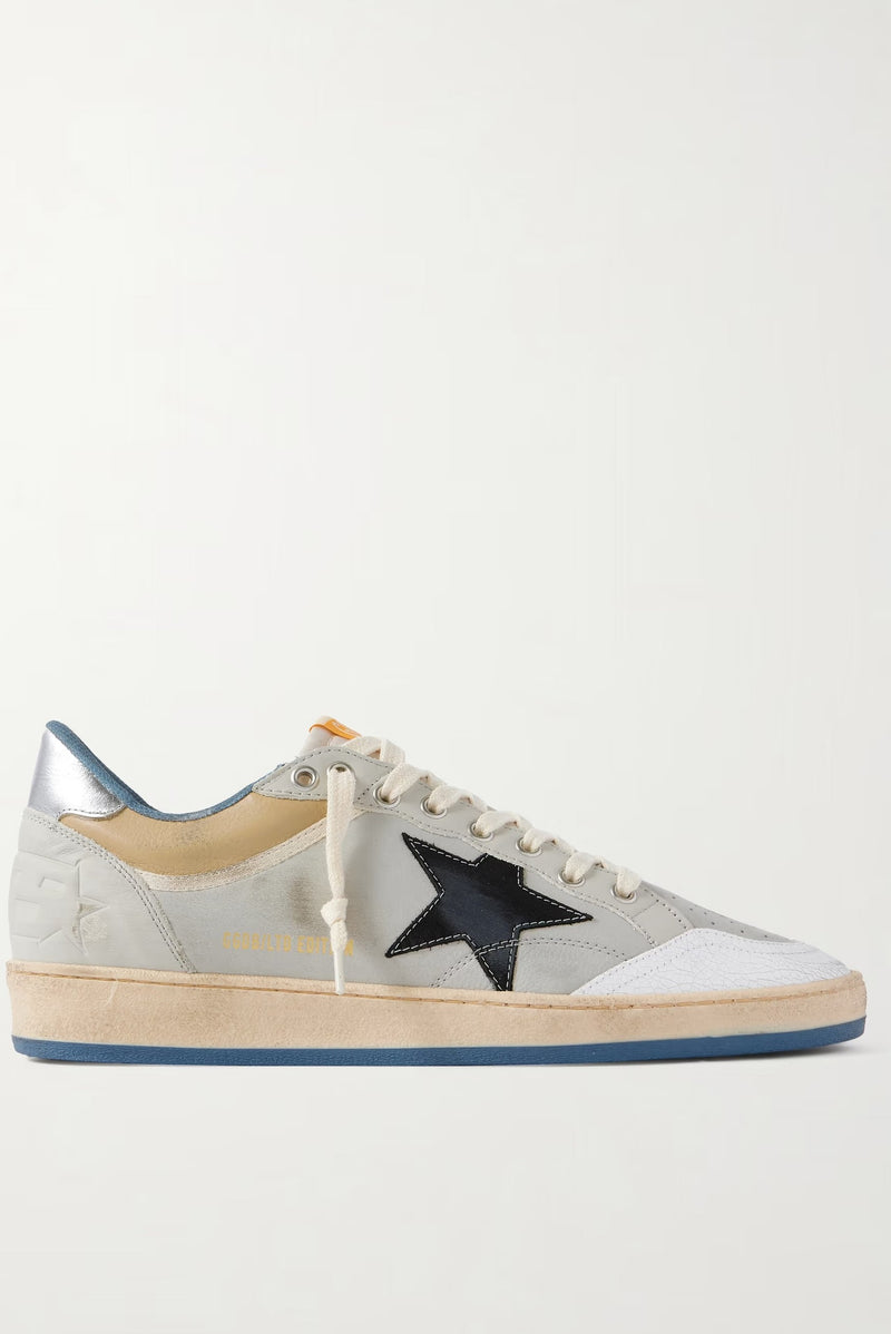 Tenis Golden Goose Ballstar Nabuk And Nylon Crack Leather Hombre