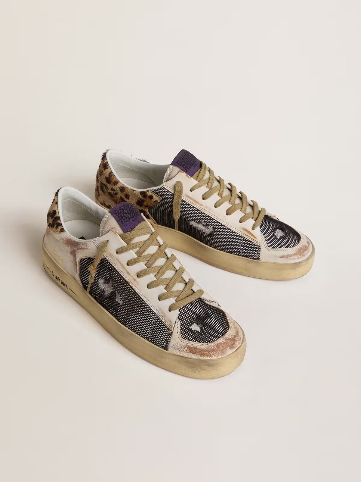 Tenis Golden Goose Stardan Nappa Leather Net Upper Horsy Heel Hombre