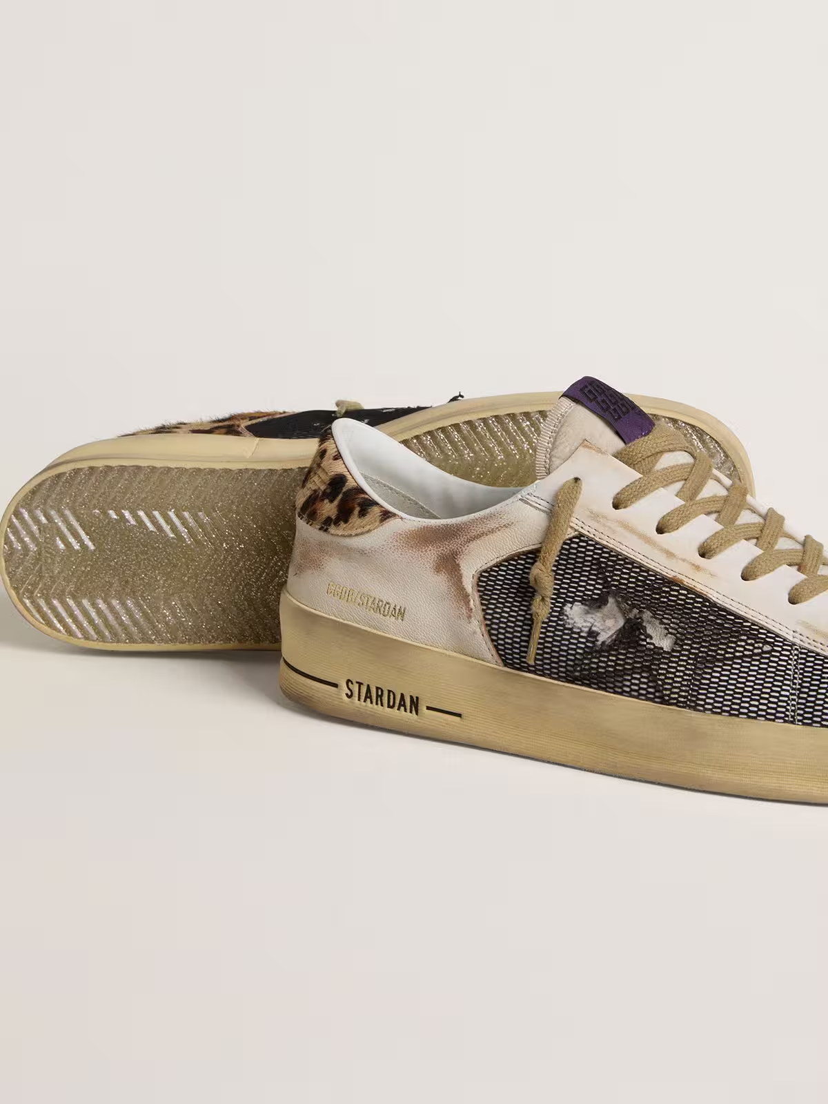 Tenis Golden Goose Stardan Nappa Leather Net Upper Horsy Heel Hombre
