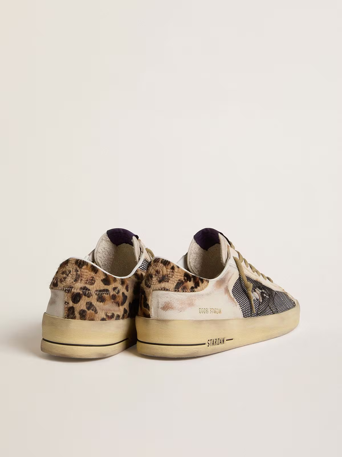 Tenis Golden Goose Stardan Nappa Leather Net Upper Horsy Heel Hombre