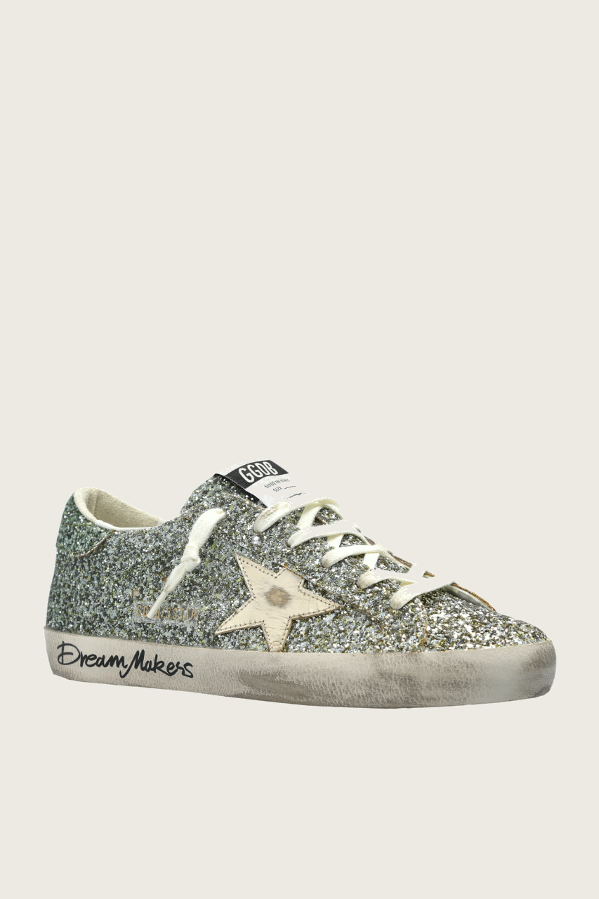 Tenis Golden Goose Super Star Glitter Laminated Star Mujer