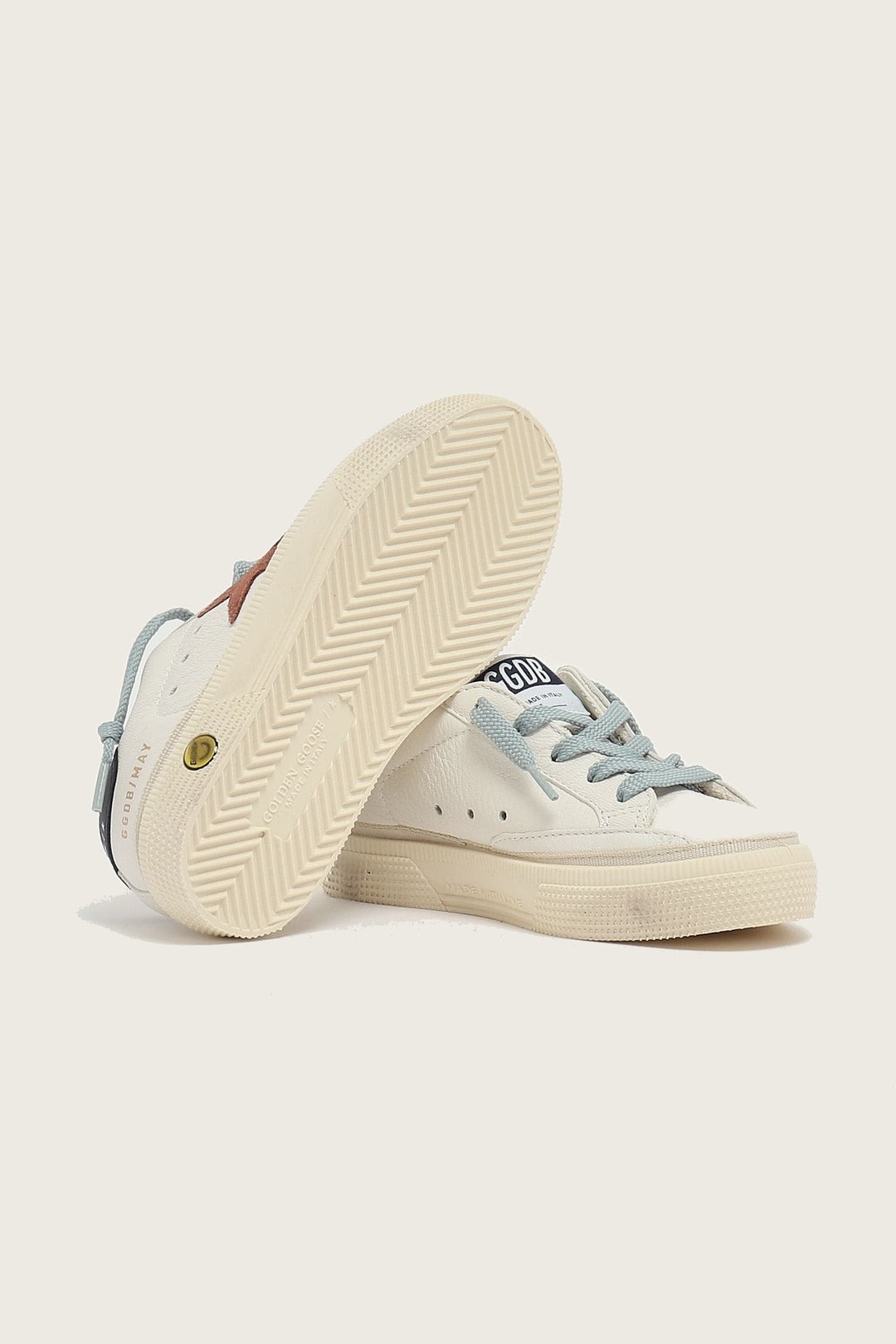 Tenis Golden Goose Kids May Nappa Upper Suede Star Leather Heel