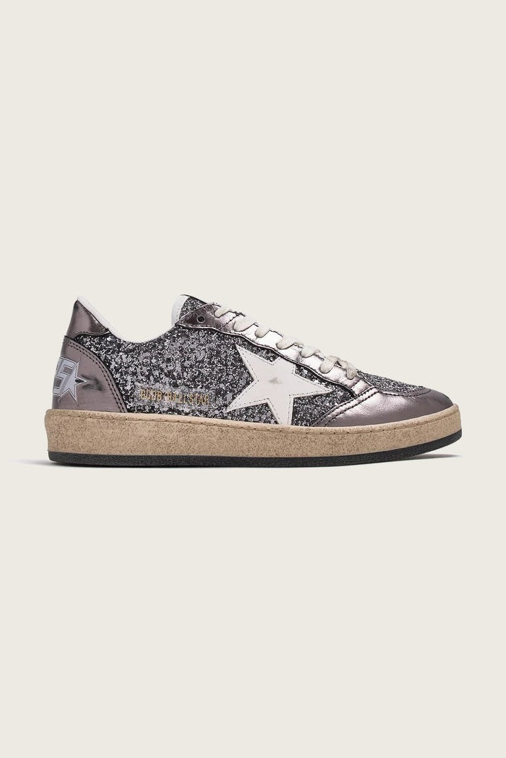Tenis Golden Goose Ballstar Glitter Heel Leather Star Mujer