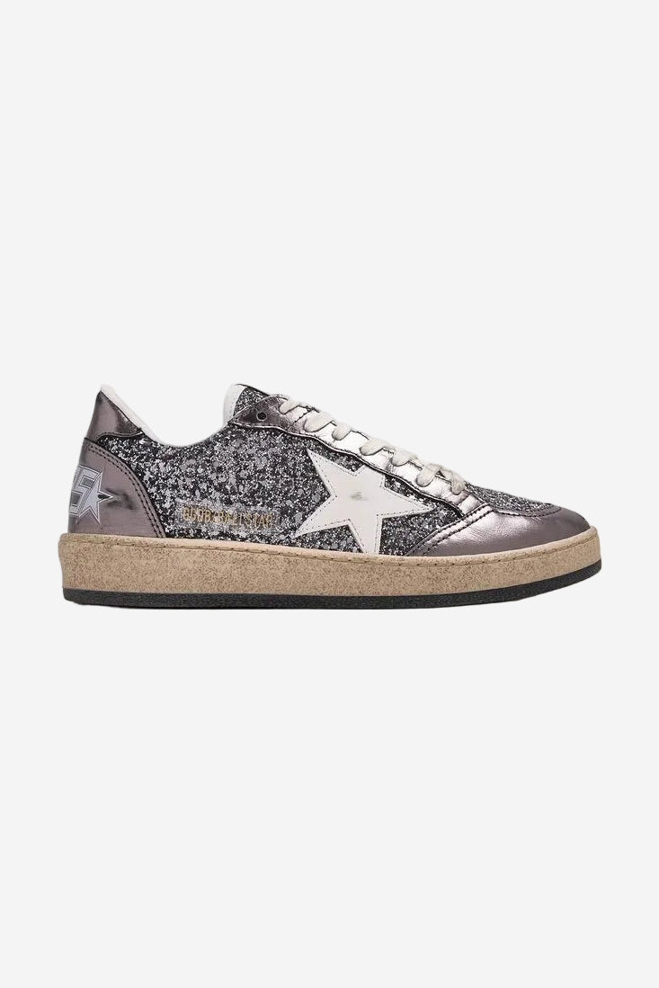 Tenis Golden Goose Ballstar Glitter Heel Leather Star Mujer
