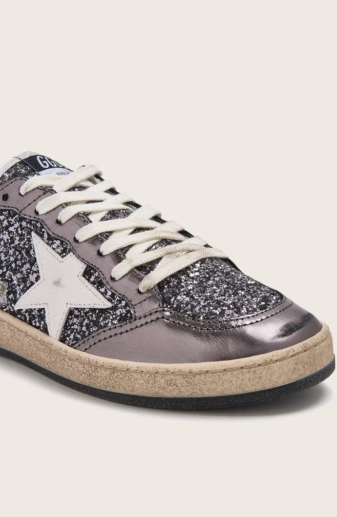 Tenis Golden Goose Ballstar Glitter Heel Leather Star Mujer