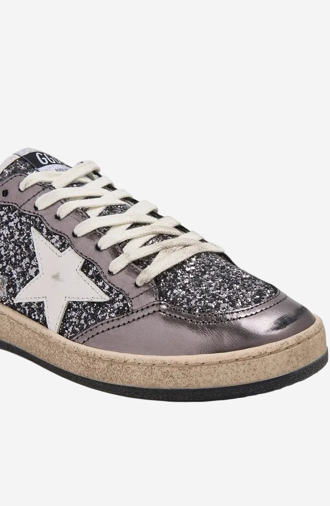 Tenis Golden Goose Ballstar Glitter Heel Leather Star Mujer