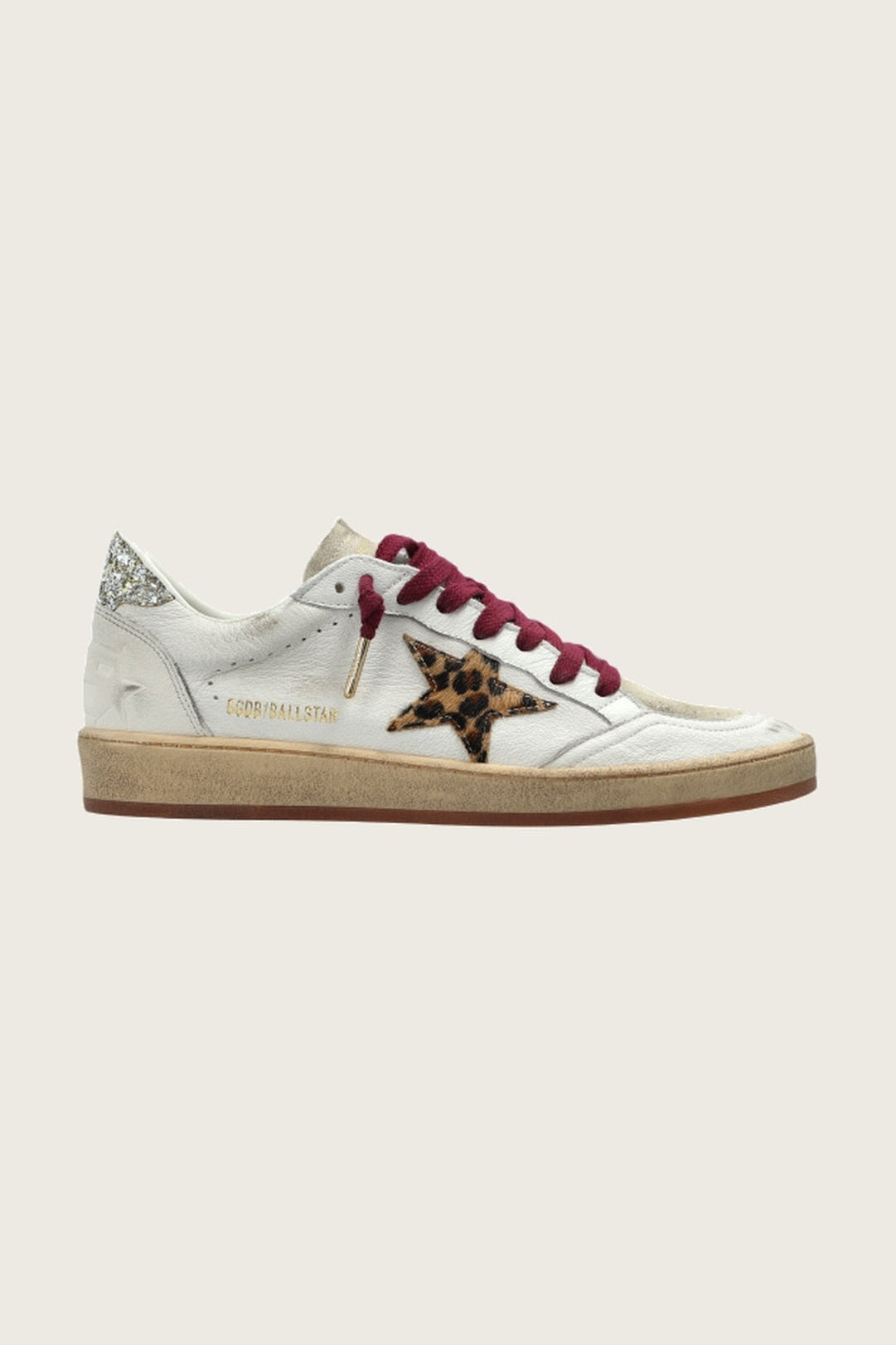 Tenis Golden Goose Ballstar Nappa Horsy Star Glitter Heel Mujer