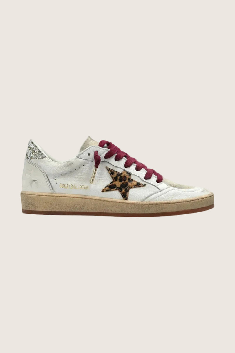 Tenis Golden Goose Ballstar Nappa Horsy Star Glitter Heel Mujer