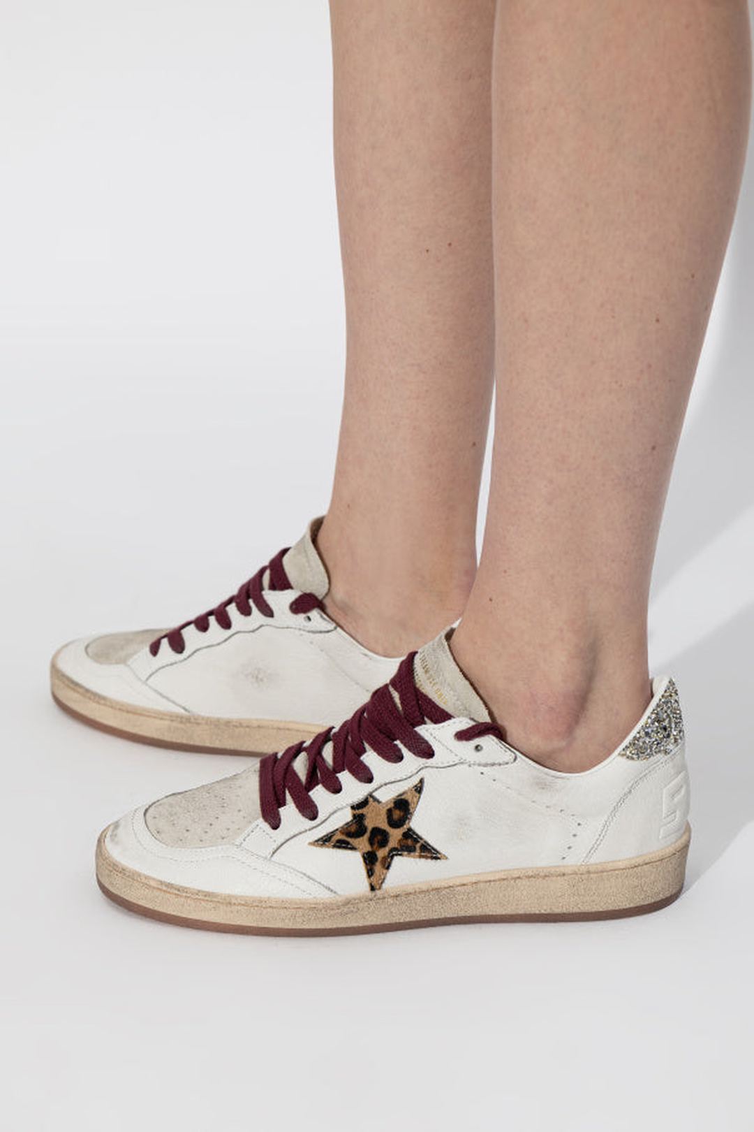 Tenis Golden Goose Ballstar Nappa Horsy Star Glitter Heel Mujer