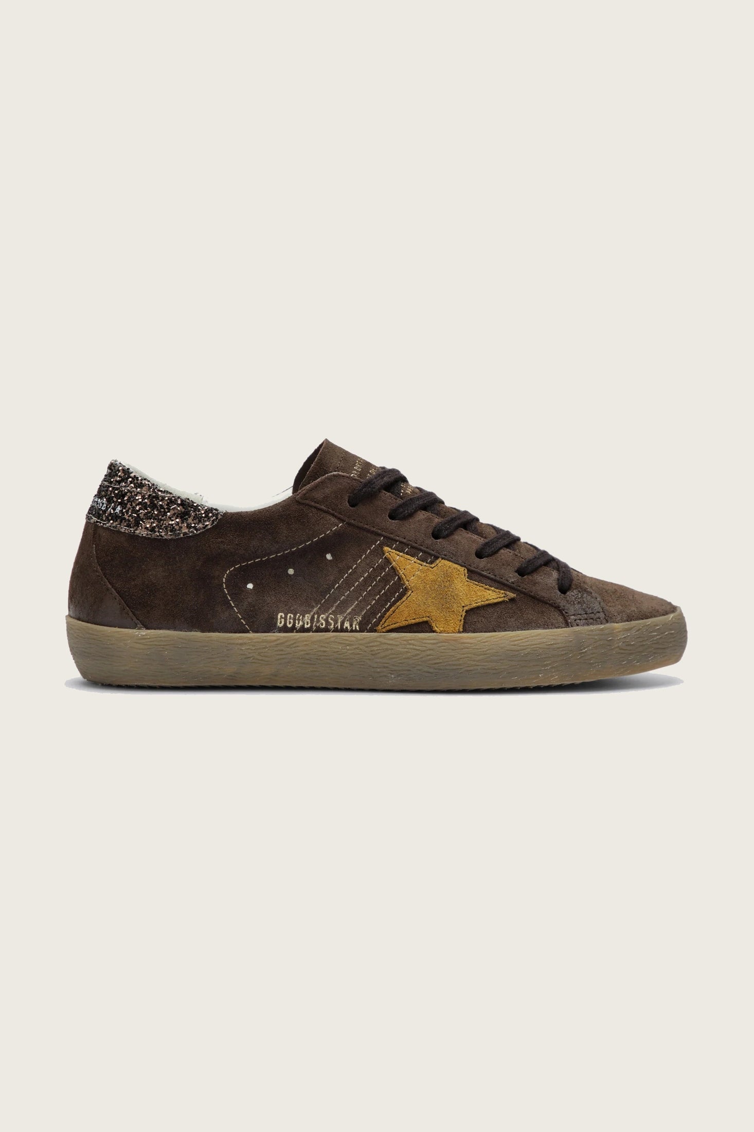 Tenis Golden Goose Super Star Suede Glitter Heel Mujer