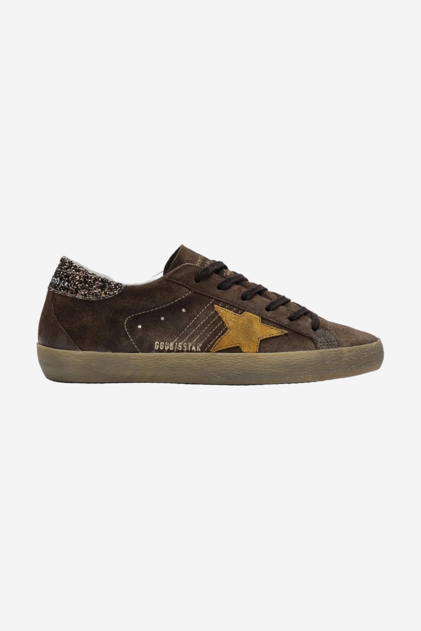 Tenis Golden Goose Super Star Suede Glitter Heel Mujer