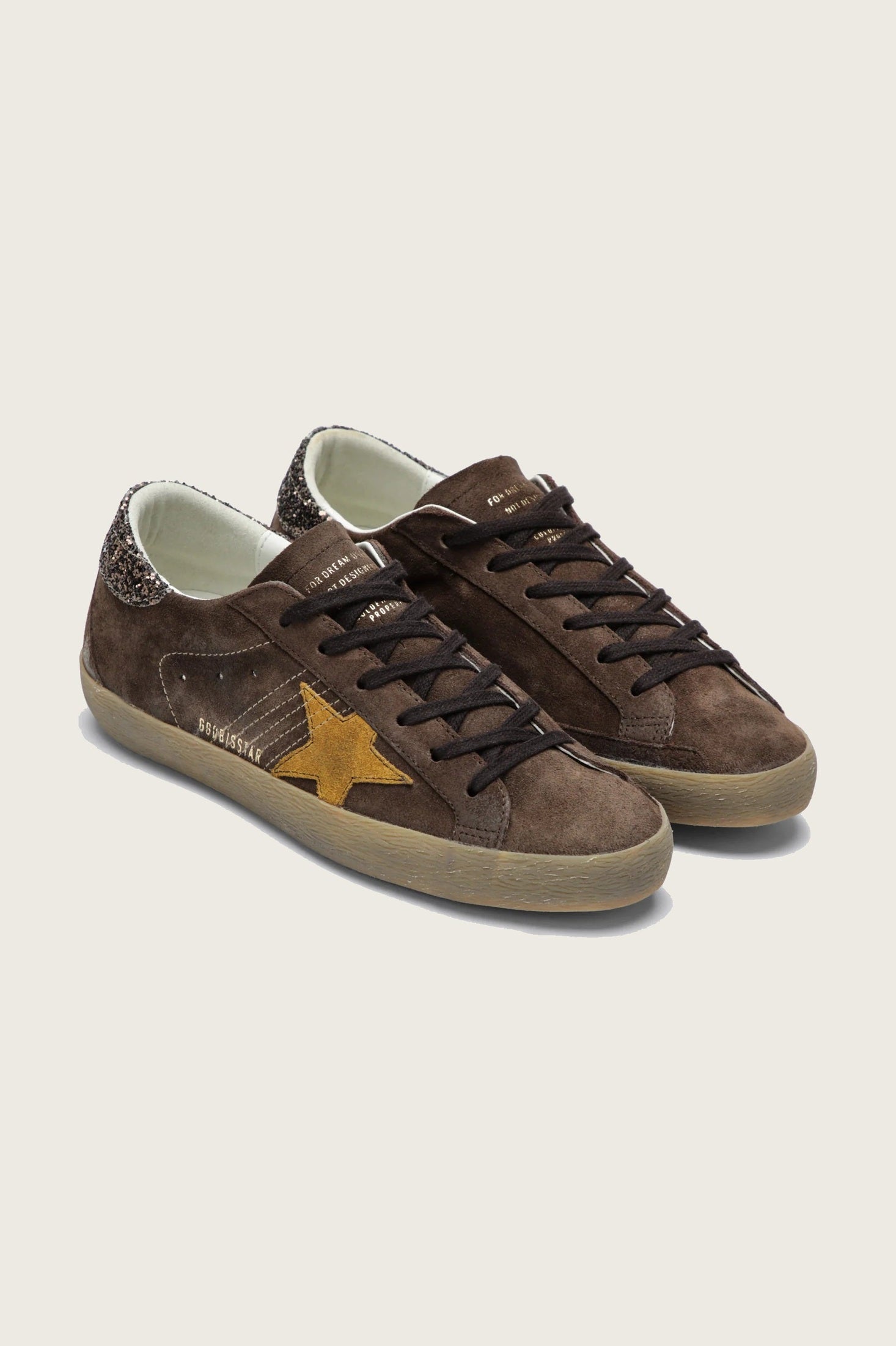 Tenis Golden Goose Super Star Suede Glitter Heel Mujer