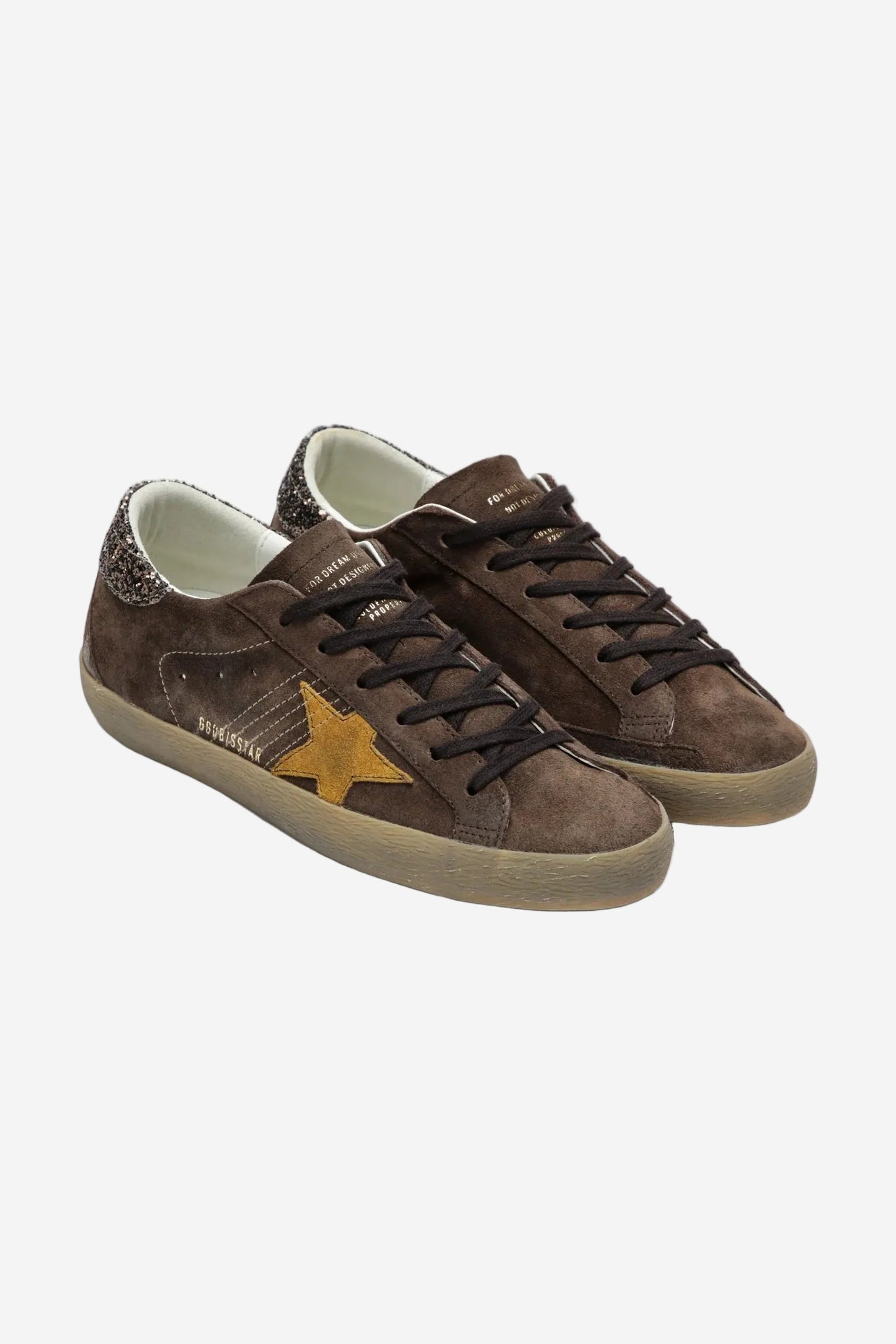 Tenis Golden Goose Super Star Suede Glitter Heel Mujer
